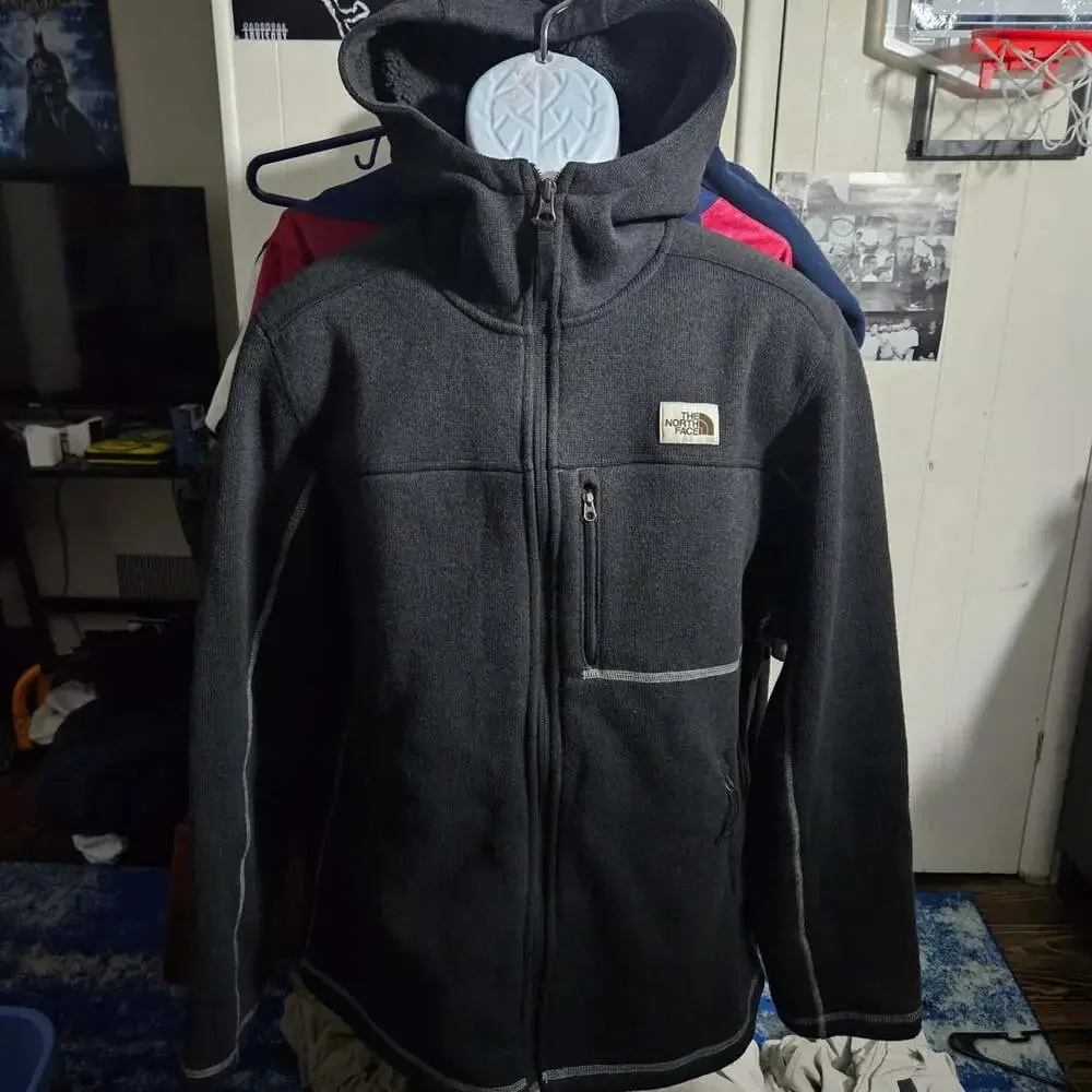 The North Face Gordon Lyons Full Zip Fleece Hoodie Jacket Charcoal Gray Men's L
